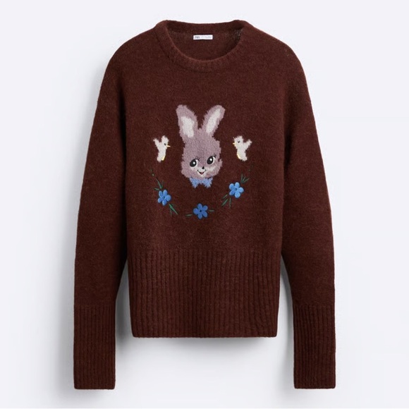 ZARA x HARRY LAMBERT Rabbit Intarsia Sweater - Picture 3 of 7